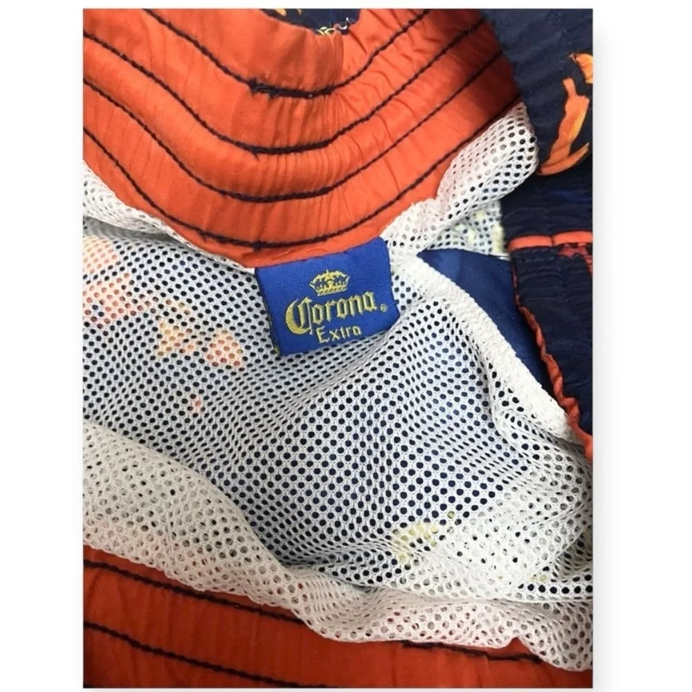 Corona mens novelty beer swim trunks shorts size M